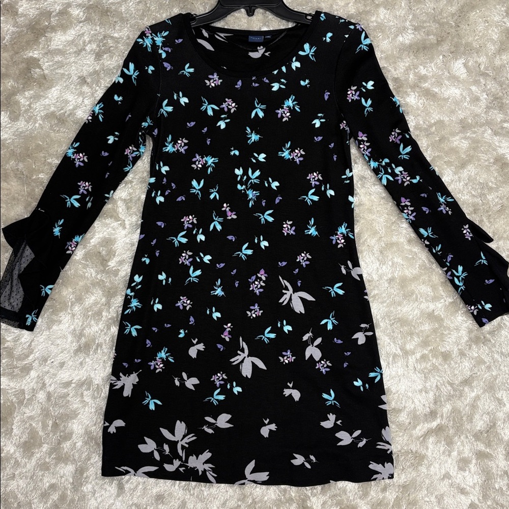 Long sleeve Floral Women’s Mini Dress with lace detail Size S: Great condition - Picture 1 of 8